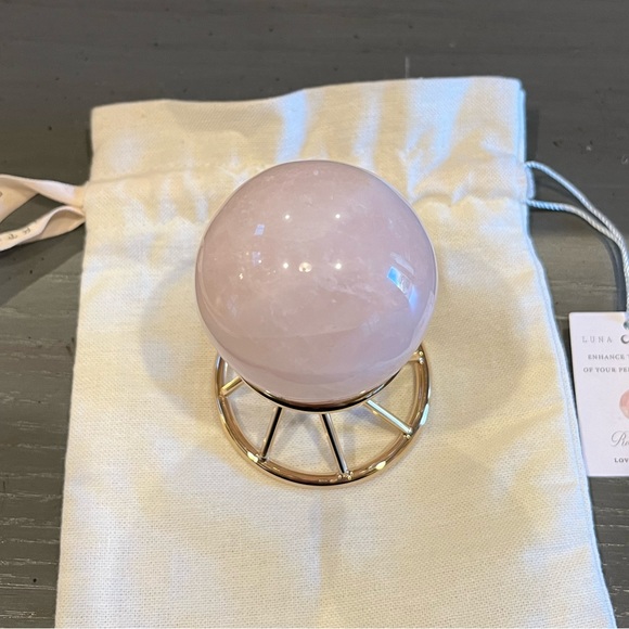 NEW Luna Norte Rose Quartz Crystal Sphere On Display Stand - Picture 4 of 9